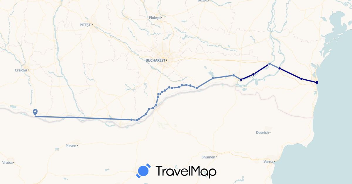 TravelMap itinerary: driving, cycling in Romania (Europe)
